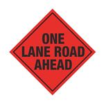 One Lane Road Ahead Roll-Up Sign